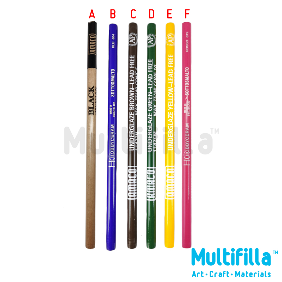 Underglaze Pencil (available in 12 colours)