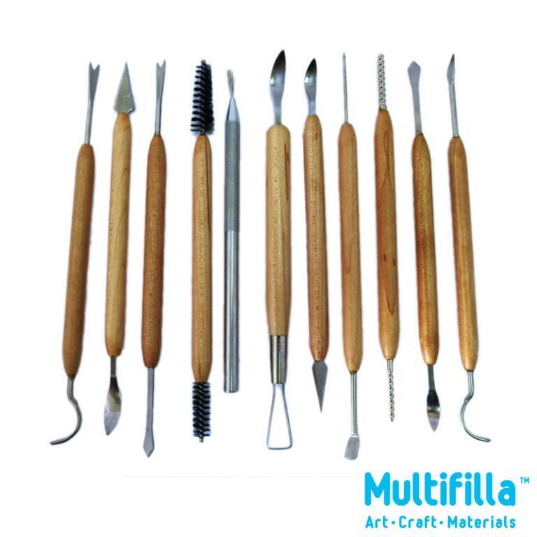 Wooden Modelling Tools Set of 38pcs Multifilla