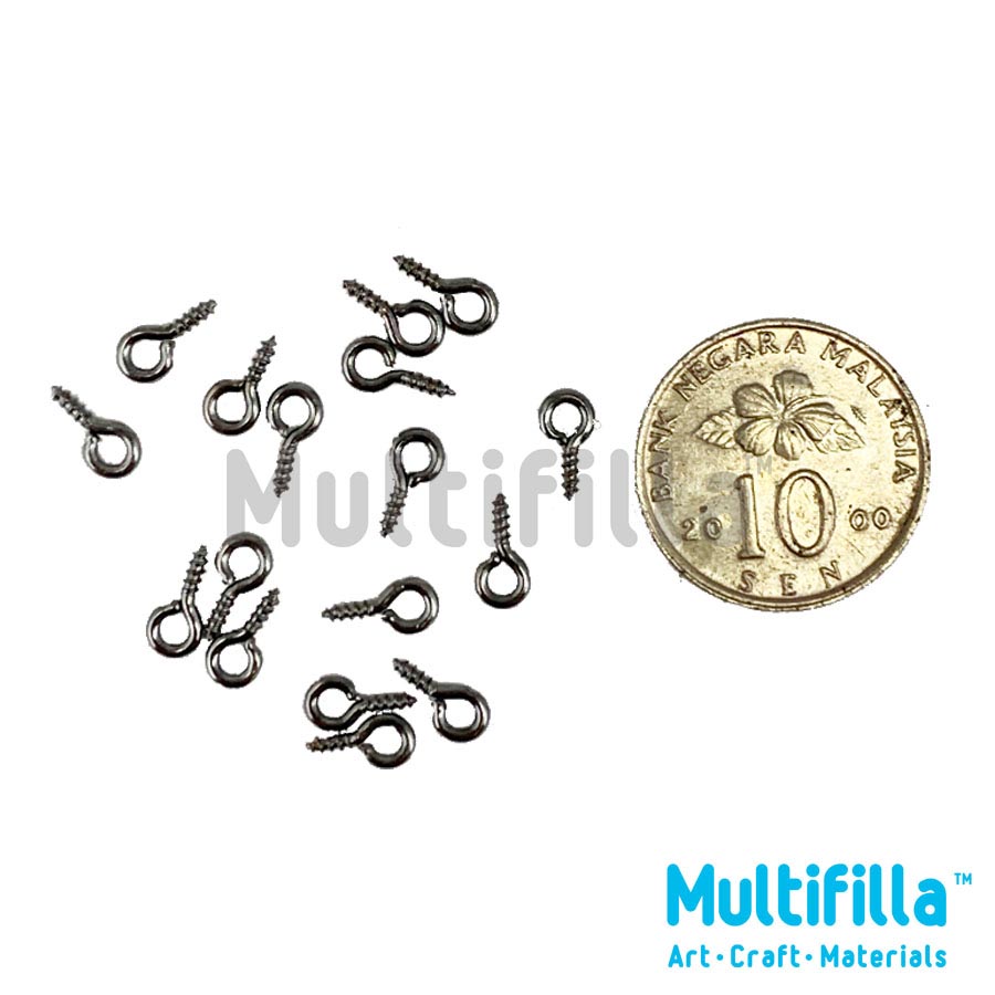Multifilla Eye Hook Screw 4mm x 8mm - Gunmetal 40 pcs (88104032)