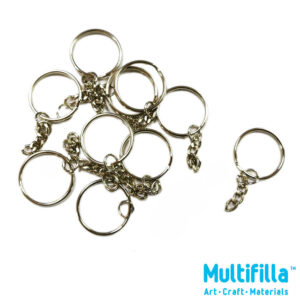 25mm Key Rings, Silver, Set Of 4, Detachable Clasp Double Keyring