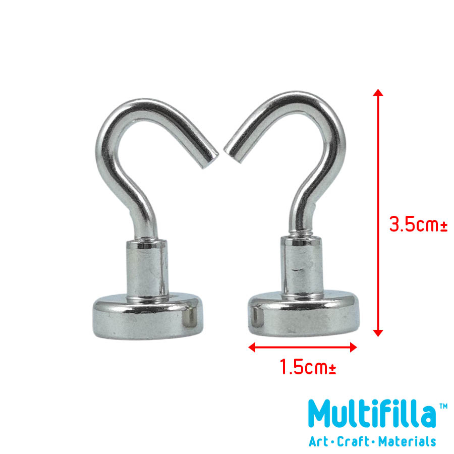 Multifilla - Neodymium Magnet with Claw Hook 2pcs - 1.5cm(dia.)(88101422) B