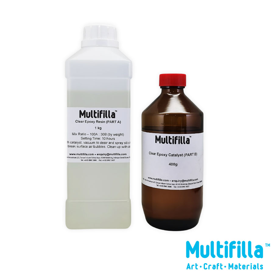Multifilla - Set - Clear Epoxy Resin & Catalyst (1kg + 400g) (88103915) - New