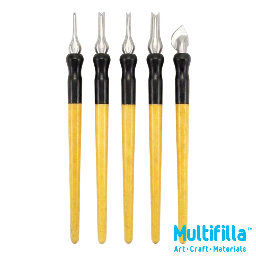 Multifilla - Speedball Tempered Steel Cutters Set with Handle - 5pcs (8800559)