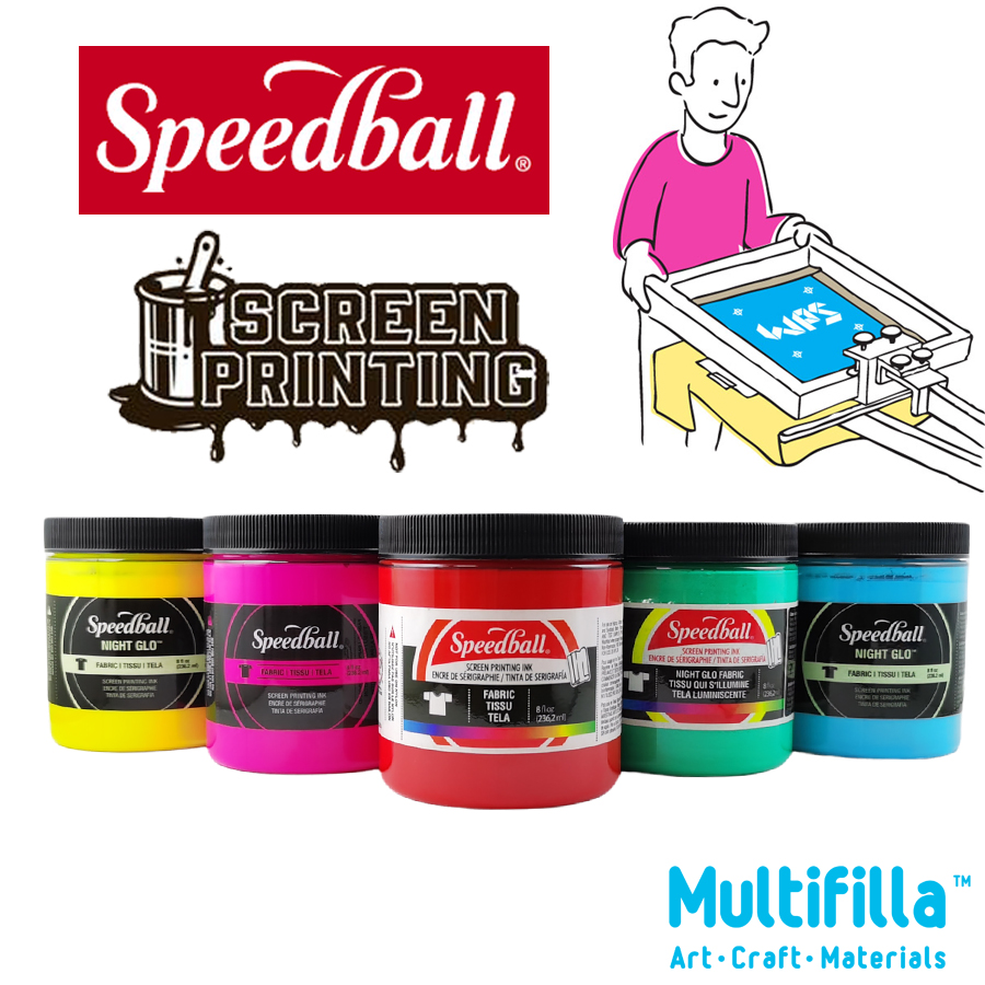 Speedball Fabric Screen Printing Ink - Fluorescent Magenta, 8 oz