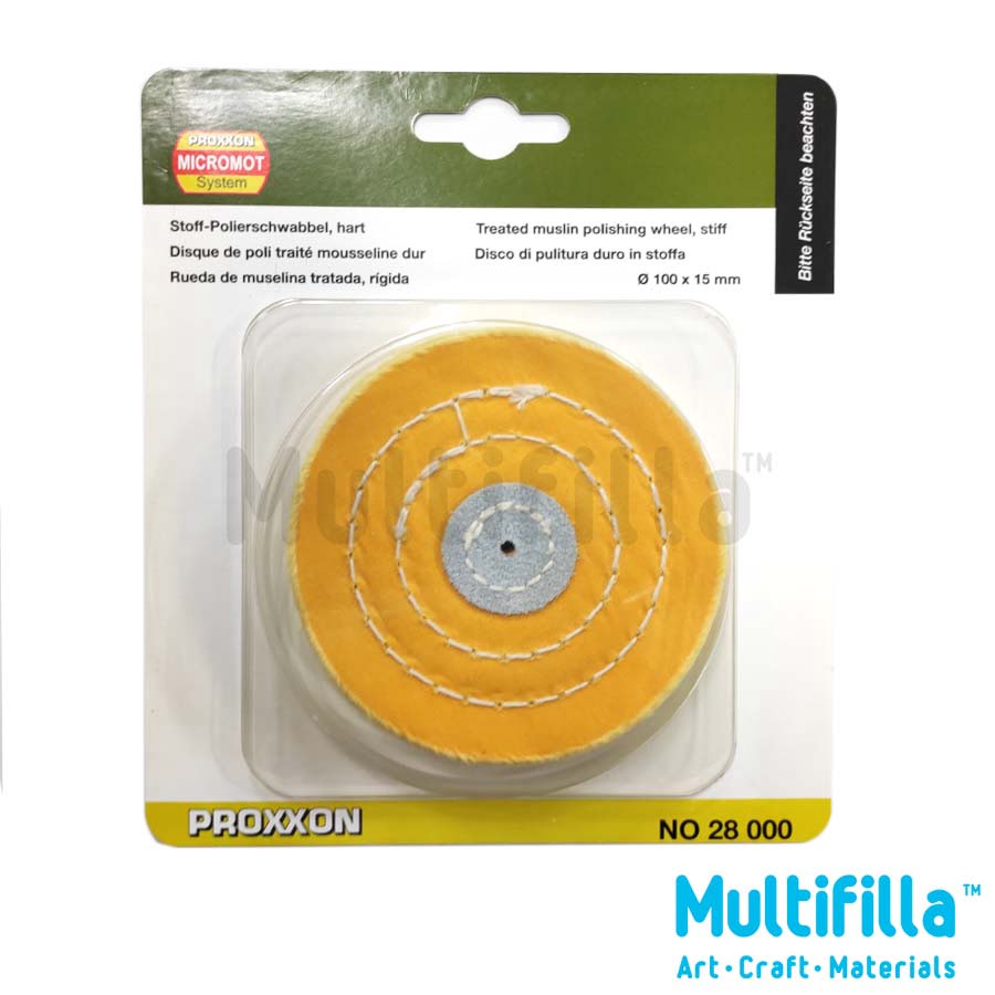 Proxxon treated muslin polishing wheel yellow 100mm 28000 Direct from RDGTools 